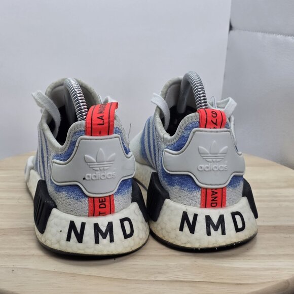 Womens size 7.5 - adidas NMD_R1 Stencil Pack Athletic Sneakers White Blue G27950 - Picture 6 of 11